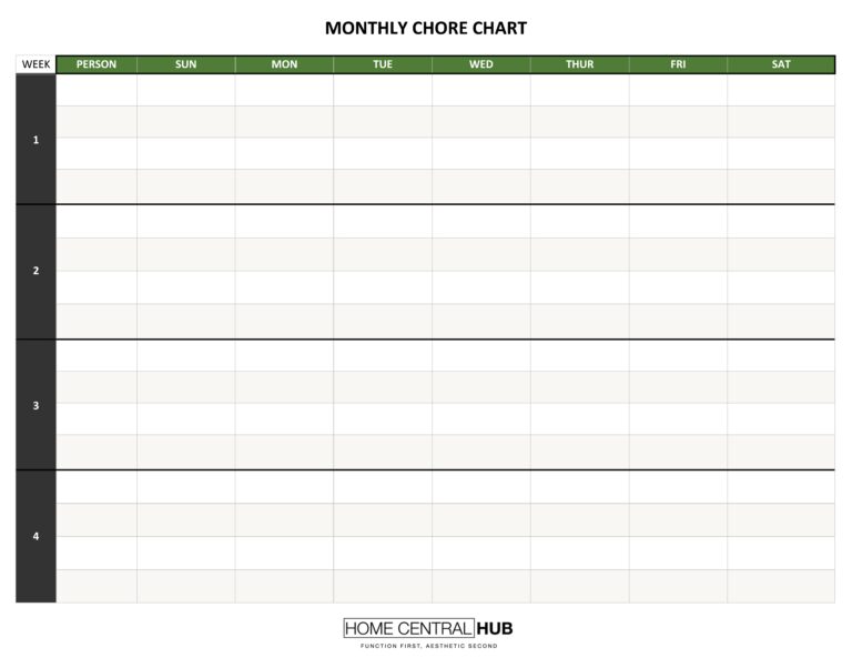 Monthly Chore Tracker